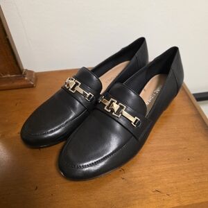 Mark Fisher Black Loafers with Gold Accent NEW